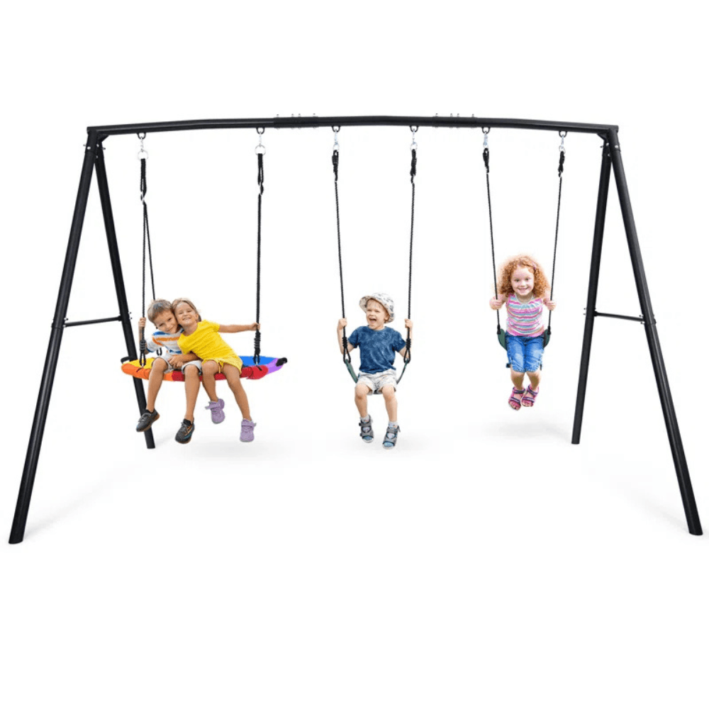 Klo Kick Metal Swing Set with 3 Swings Klo Kick Metal Swing Set with 3 Swings