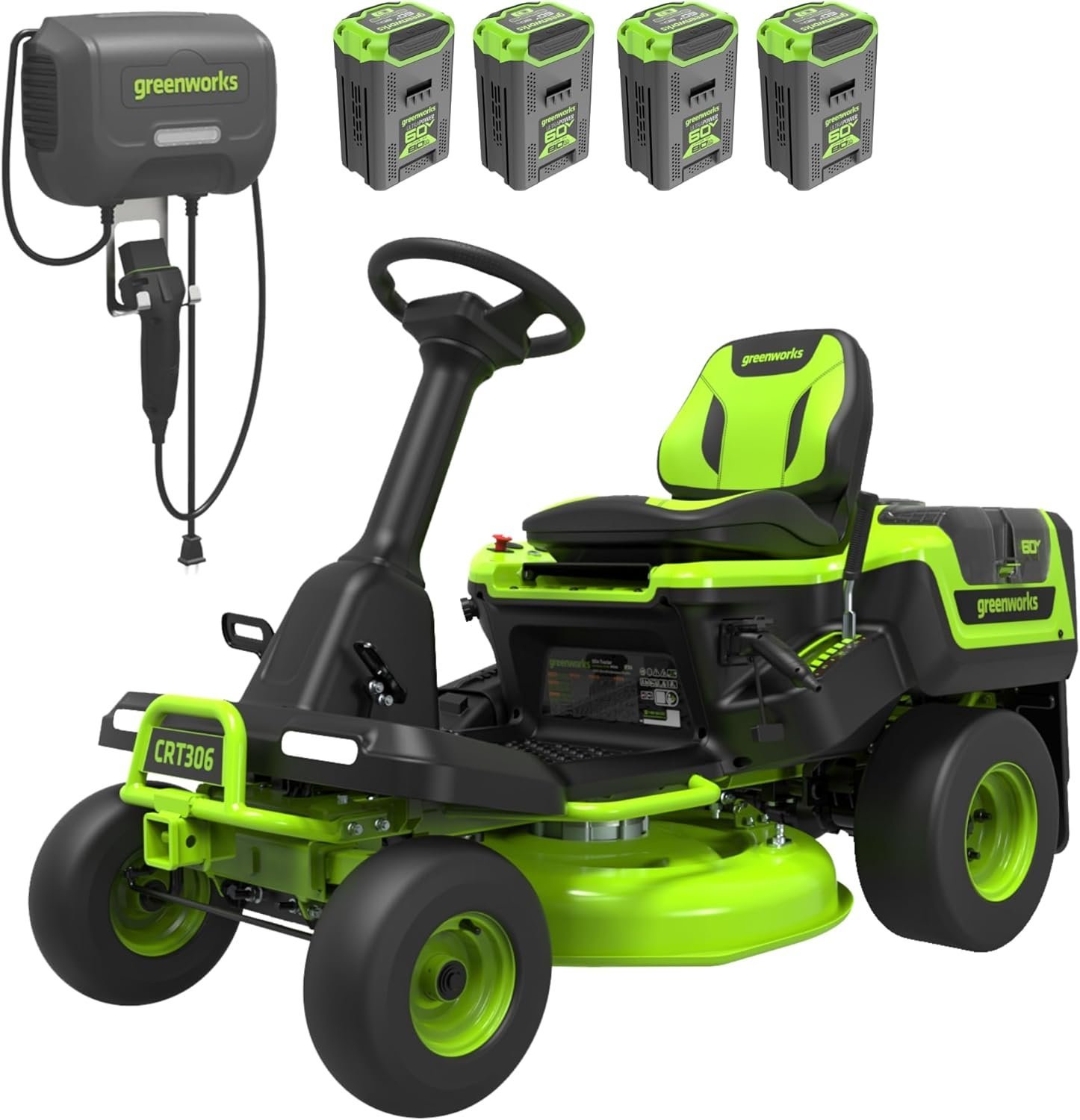 Greenworks 60V 30” CrossoverT Riding Lawn Tractor with 8.0 Ah Greenworks 60V 30” CrossoverT Riding Lawn Tractor with 8.0 Ah