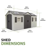Lifetime 15 Ft. x 8 Ft. High-Density Polyethylene (Plastic) Outdoor Storage Shed with Steel-Reinforced Construction