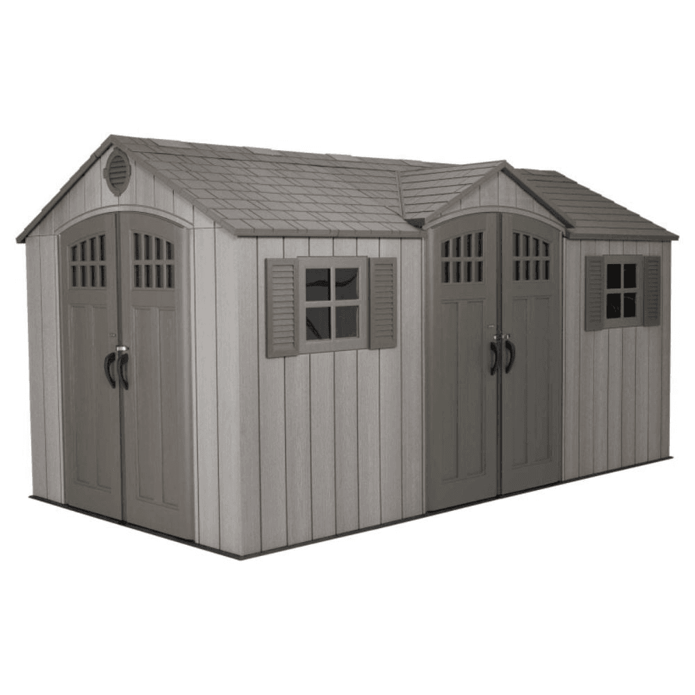 Lifetime 15′ x 8′ Rough Cut Backyard Storage Shed With Floor (60318) Lifetime 15′ x 8′ Rough Cut Backyard Storage Shed With Floor (60318)